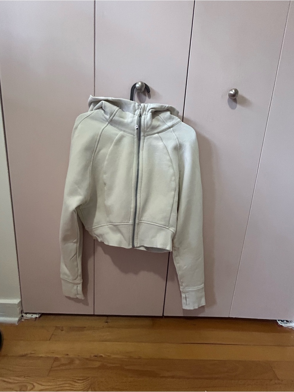 Women's Cream Zip-Up Hoodie Jacket